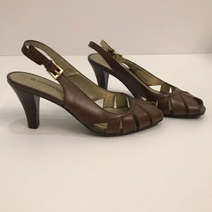 Naturalizer Open Toe Slingback Sandal Dark Brown 5